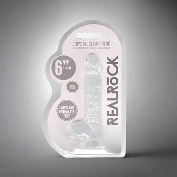 Realrock 6" Crystal Clear +Balls Clear Dildos & Dongs My Amazing Fantasy